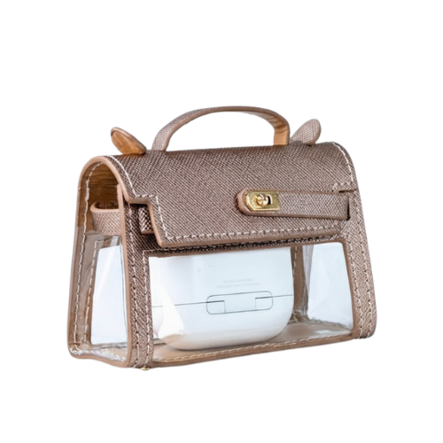 Metallic Brown Transparent Baby Bag
