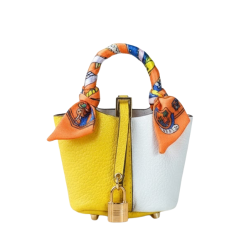 Yellow & White Picotin Baby Bag
